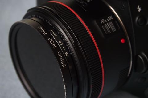 ステップアップリングでNDフィルターを装着・・・