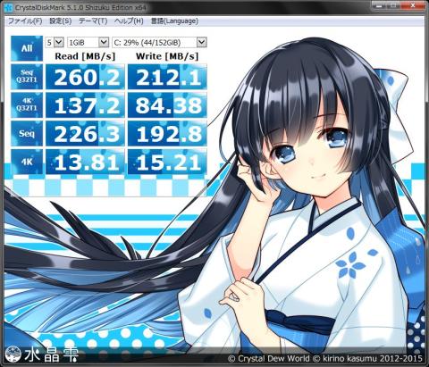 SATA3なので性能を発揮できないのが残念・・・