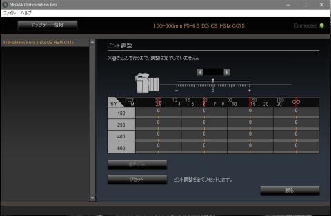 ピント調整画面