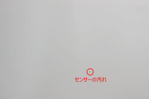 写り込んだセンサー汚れ