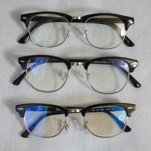 上:Amazonで買ったもの 中:ユニクロ 下:レイバン RX5154