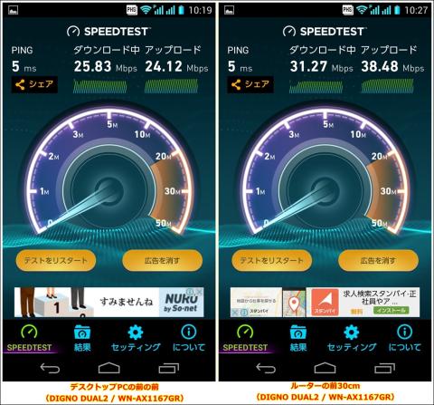 WN-AX1167GRでの結果