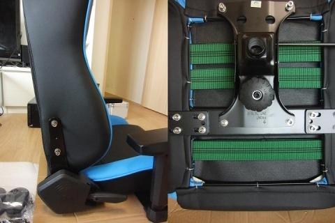 座椅子部に背もたれを取付→基部を取付