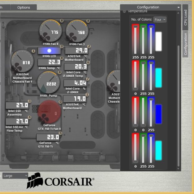H100iのトップファンも出現した最終形。現在発光色周期変化調整中。