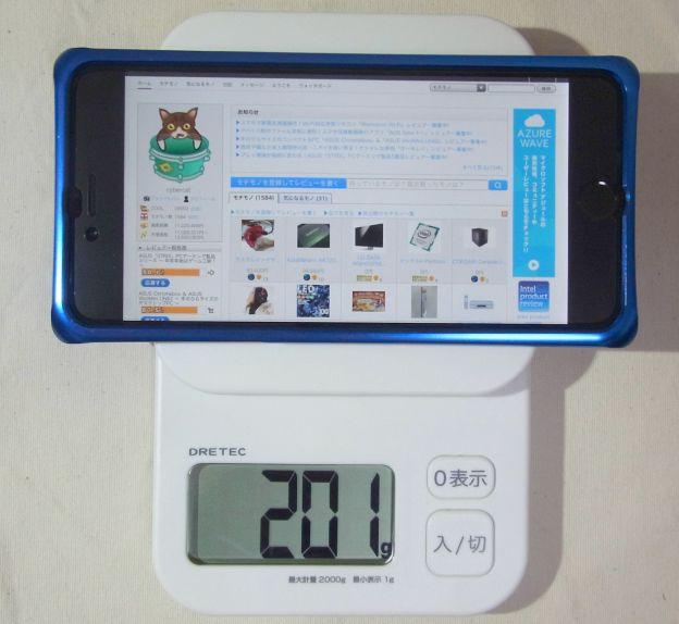 176gのiPhone 6 Plusにつければ当然200gを超える