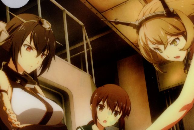 左の長髪が長門、右の短髪が陸奥。中央が吹雪。