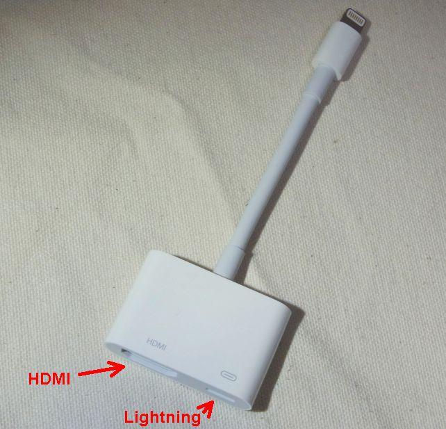 Apple純正のLightning Digital AVアダプタが必要