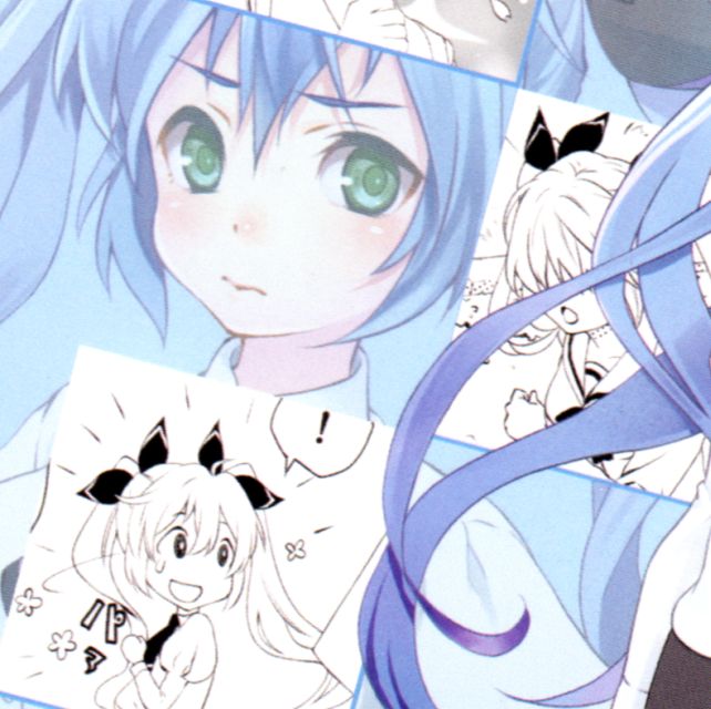 背景にはWebマンガの絵柄がちりばめられている。