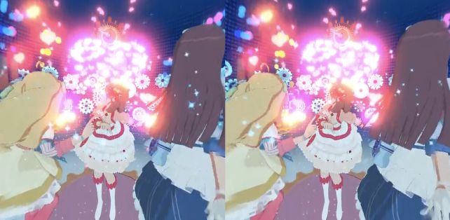 修復されたハートは光り輝く(この画像は立体視用左右分割画像)