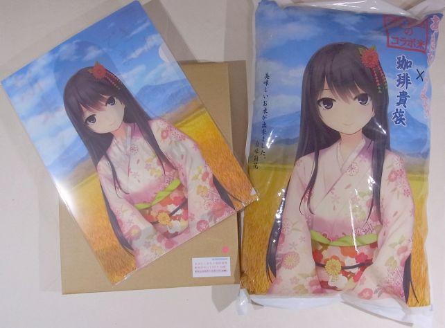 5kgの米(平成30年産新米)とスペシャルイラストを挟んであるクリアファイルと「おまけ」
