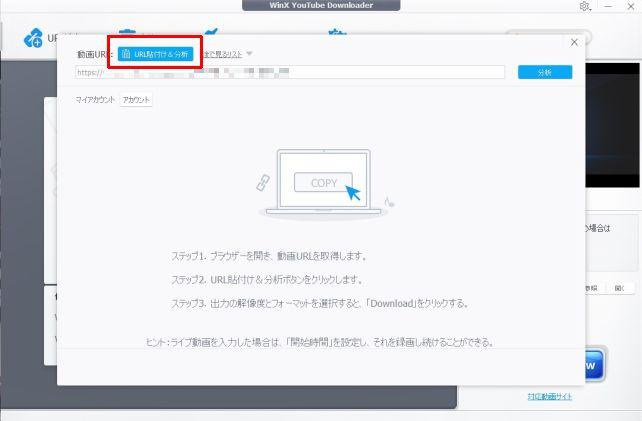 貼り付けて⇒右側の「分析」ではなく、上の「URL貼付け&分析」を押した方が1段階少ないが...