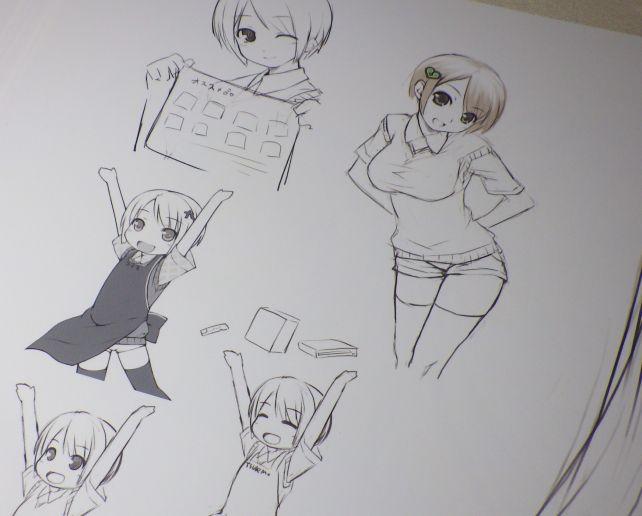 ラフ画にあるショートヘアーヴァージョン。