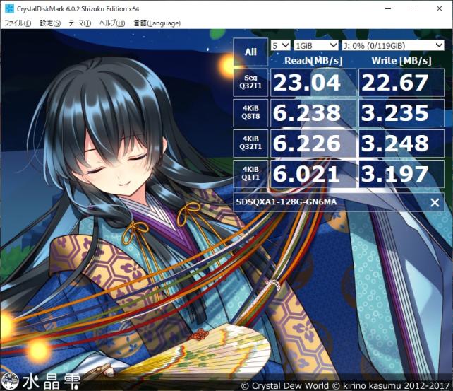 Extreameのわりには速くないな(メインPCのUSB3.0ヘッダ経由のカードリーダー)