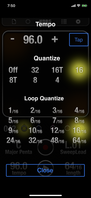 リアルタイムレコーディングで重要なクオンタイズ(テンポズレ補正)も設定可