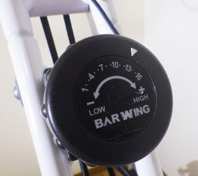 いつもは13で使用。これで1時間漕ぐと結構な運動。