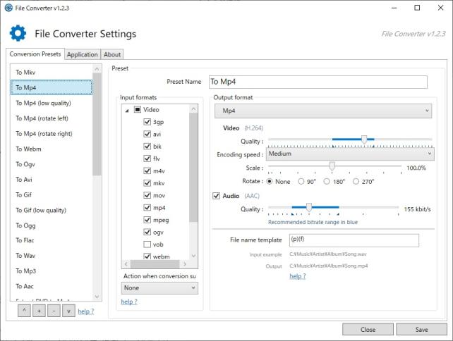 調整できるのはこの程度(mp4出力)