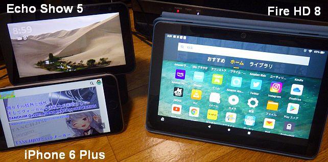 Fire HD 8より、iPhone 6 Plusに近い画面の大きさ
