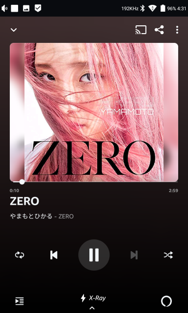 Amazon musicで聴取中（やまもとひかる「ZERO」）