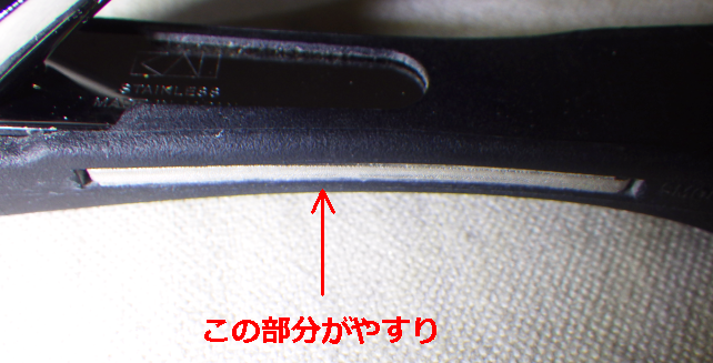 この「溝」状のやすりは、手の指には使いやすいのだが...