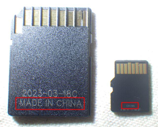 台湾産だった128GB版と違って、中国大陸産。