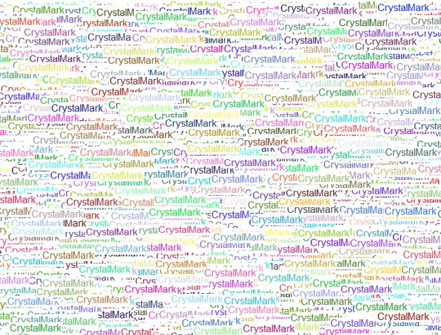 ディスプレイいっぱいに「CrystalMark」とテキストが埋め尽くされたり....