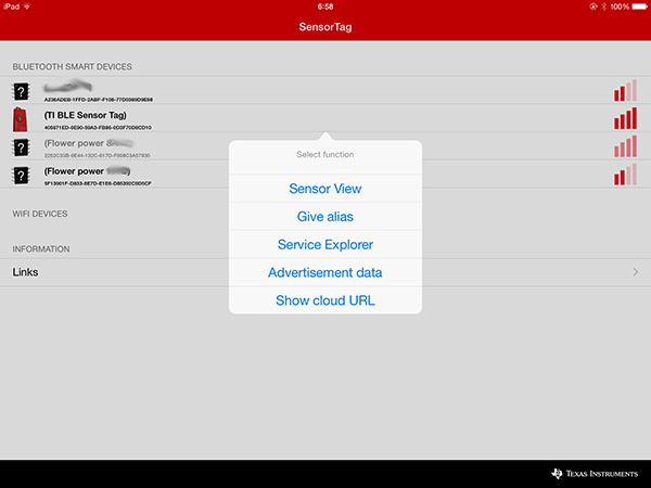 機能選択ダイアログ