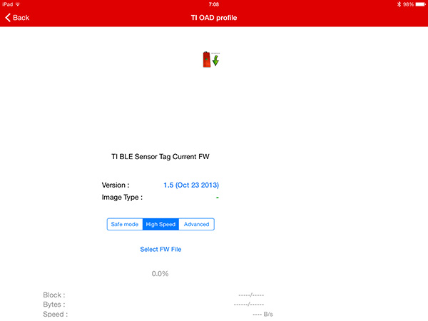 ファームウェア更新画面