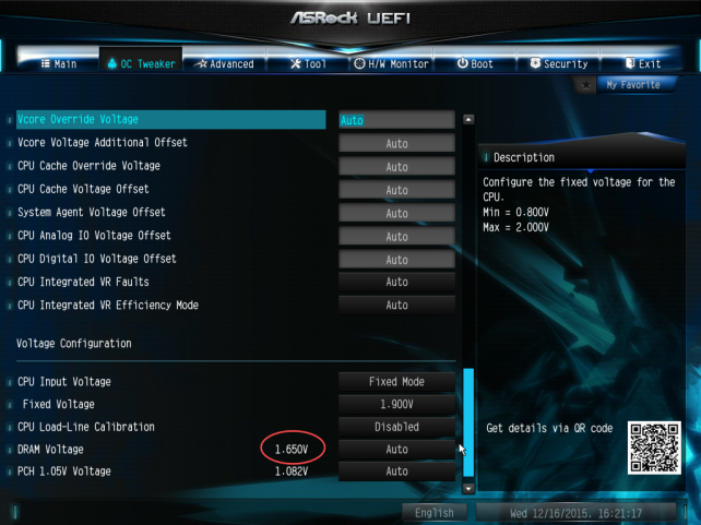 ▲電圧自動設定(1.650V動作)