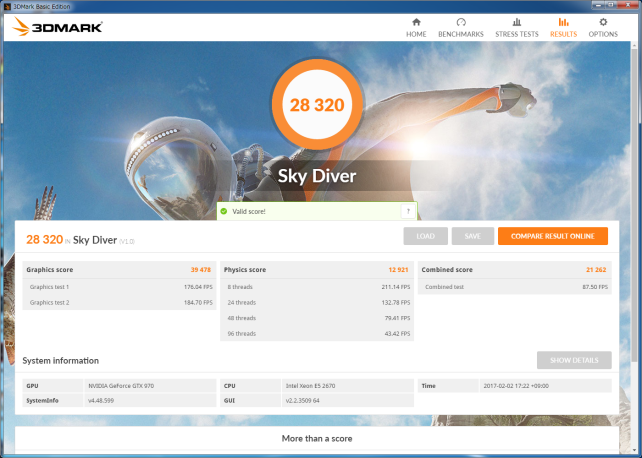 ▲GeForce GTX 970 (3DMark SkyDiver)