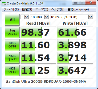 ▲Crystal Disk Mark 6.0.1