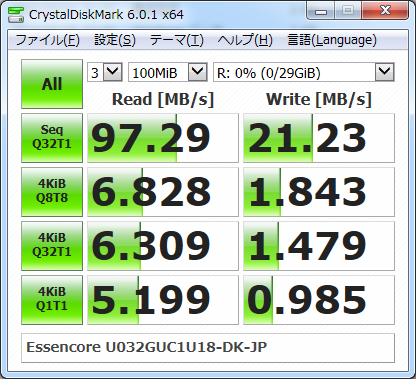 ▲Crystal Disk Mark 6.0.1