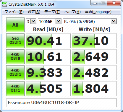 ▲Crystal Disk Mark 6.0.1