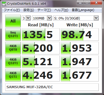▲Crystal Disk Mark 6.0.1