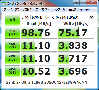 ▲Crystal Disk Mark 6.0.1
