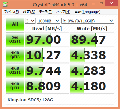 ▲Crystal Disk Mark 6.0.1