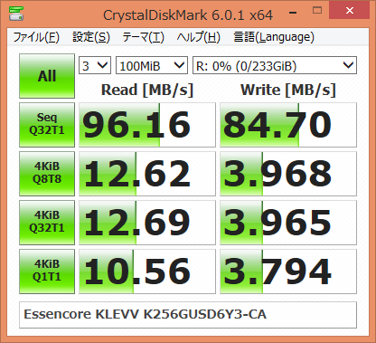 ▲Crystal Disk Mark 6.0.1