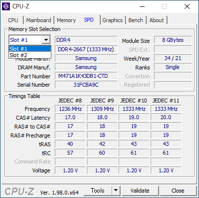 ▲メモリーモジュールのSPD情報