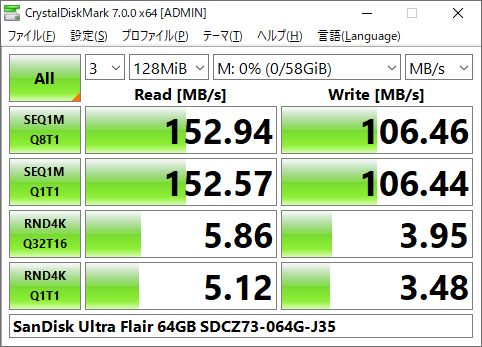 ▲Crystal Disk Mark 7.0.0