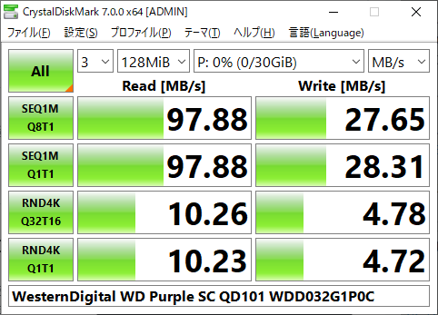 ▲Crystal Disk Mark 7.0.0