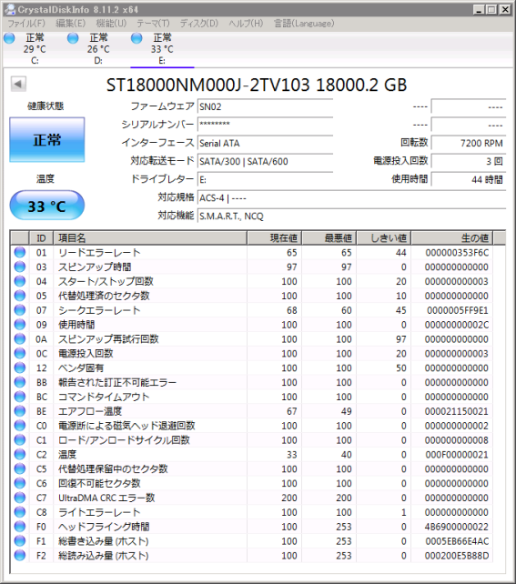 ▲Crystal Disk Info