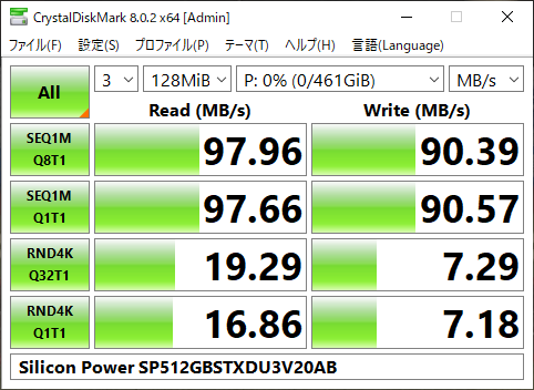 ▲Crystal Disk Mark 8.0.2