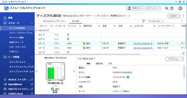 ▲現時点では8TB×2台のRAID1