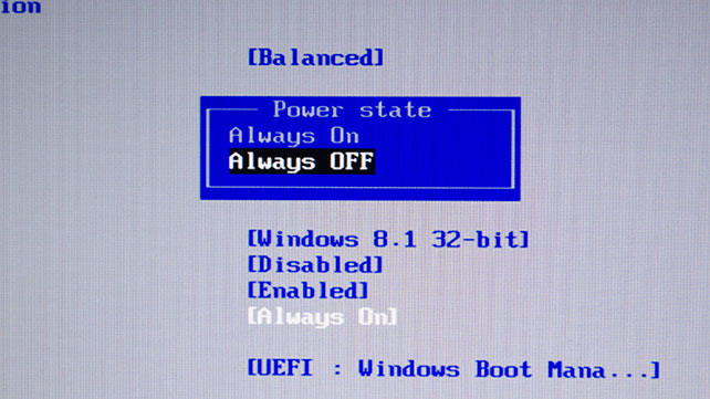 給電時の動作を変更