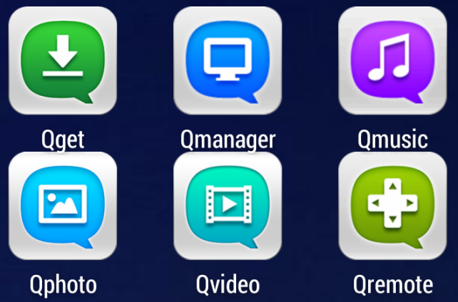 TVに出力してあるNASをどうやってコントロールするかというと、①USB接続のマウス・キーボードを使う。②スマホがマウス・キーボードの代わりになる「Qremote」を使うことでスマホがリモコンにして操作する。