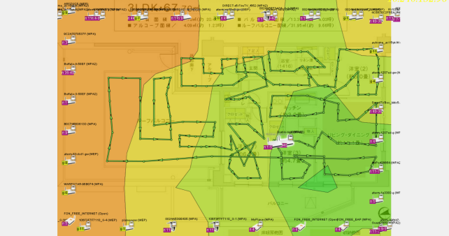 5GHz帯域もやはり丸い。壁を越えにくいのは5GHzの特性なので仕方ない。
