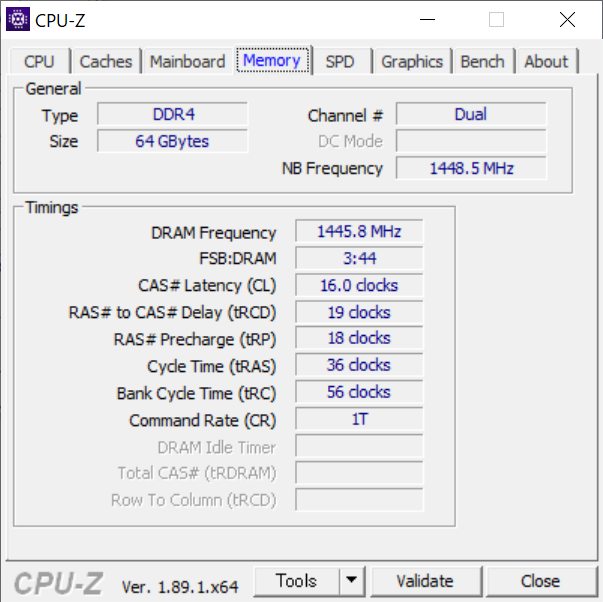 CPU-Z : Memory
