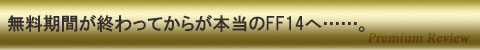 無料期間が終わってからが本当のFF14へ……
