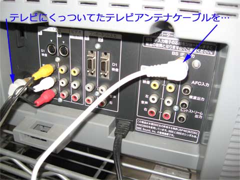 テレビにもともとついてたアンテナを……