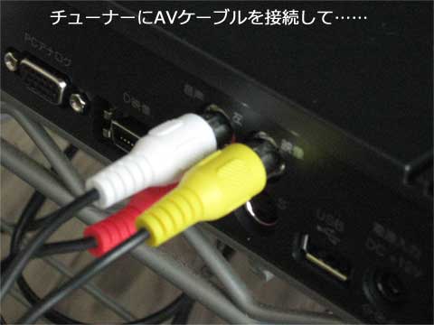 チューナーにAVケーブルを接続