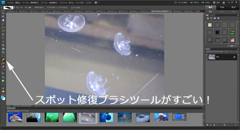 スポット修復ブラシツール